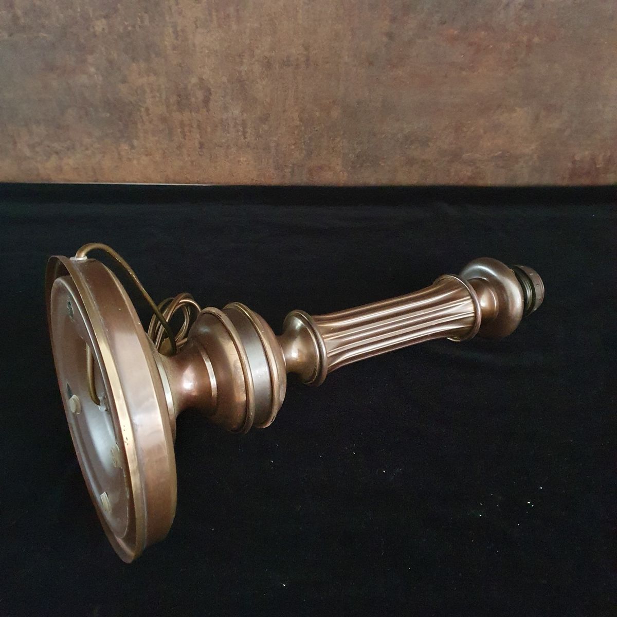 Vintage - Tafellamp - Kastlamp - Messing - Stoffen Kap - Herda image 10