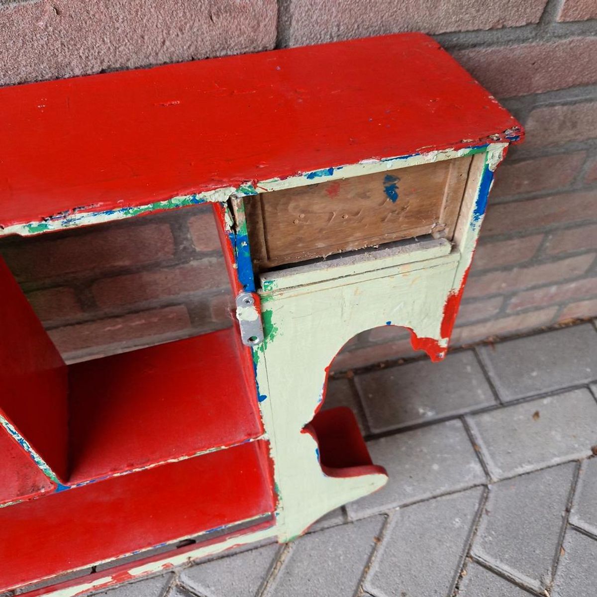 Antiek Keukenrek Houten Regaal Brocante image 8