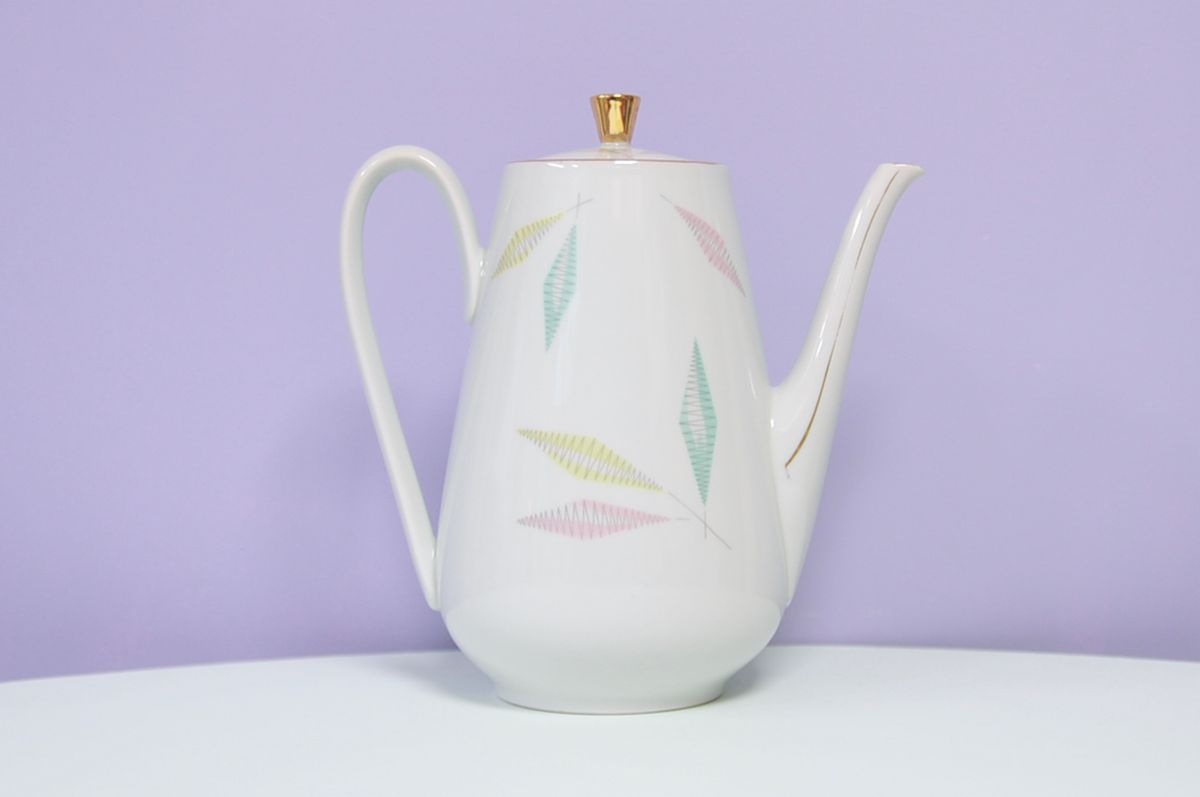 Witte Theepot Pastel Bloemen image 2