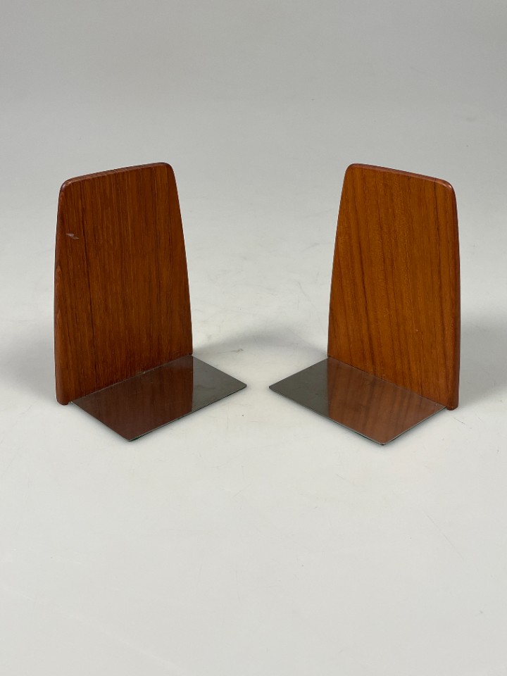 Vintage Set Teakhouten Boekensteunen, Mid Century, Kai Kristiansen image 7