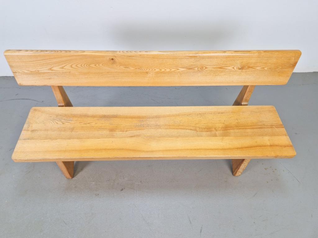 Vintage Eetkamer Set Schragentafel Bank Stoelen Krukken ´60 image 12
