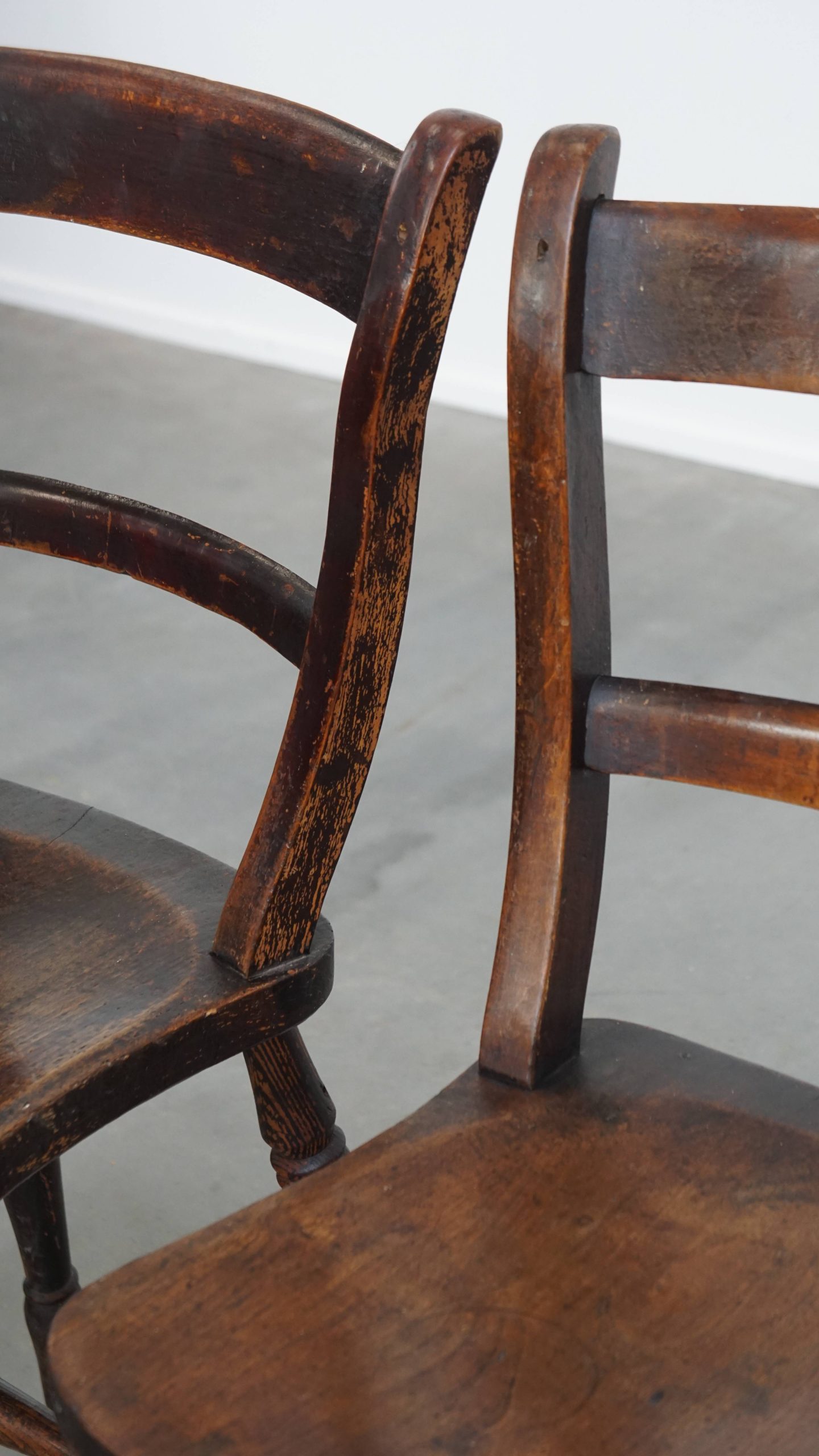 Tijdloze Stijlvolle Set Van 4 Antieke Engelse Oxford Eetkamer/ Keuken Stoelen image 14