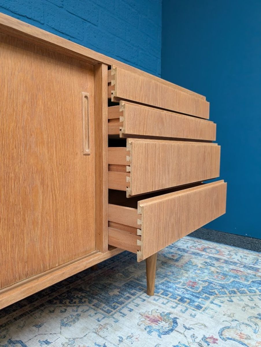 Vintage Eiken Lowboard, Jaren '60, Deens Design image 7
