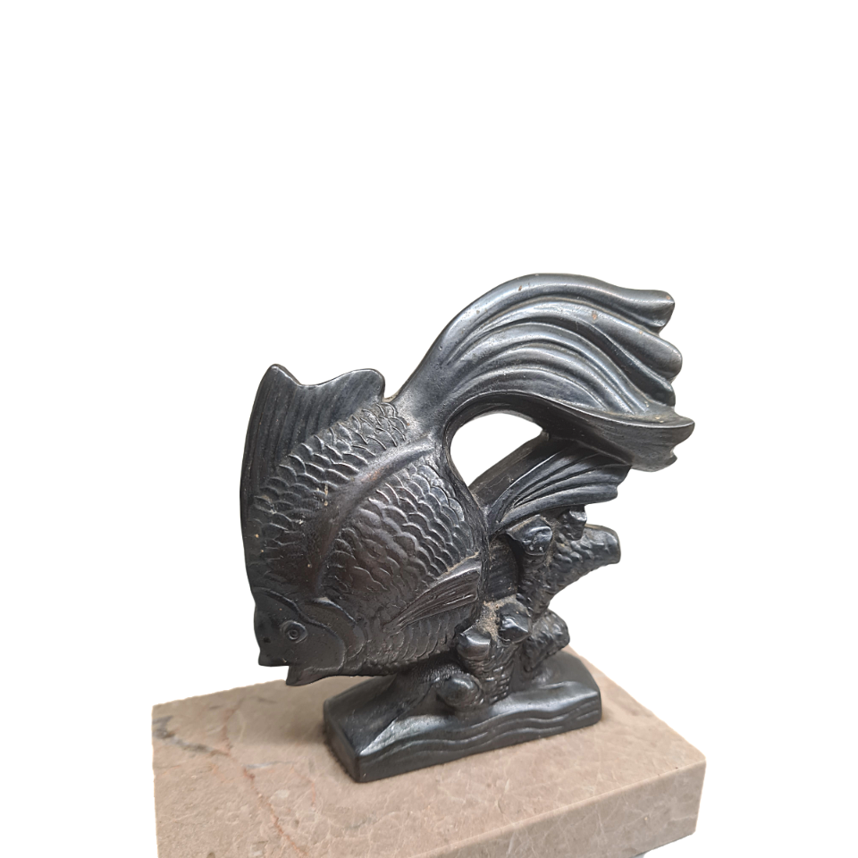 Frans Art Deco Beeldje Van Een Goudvis image 6