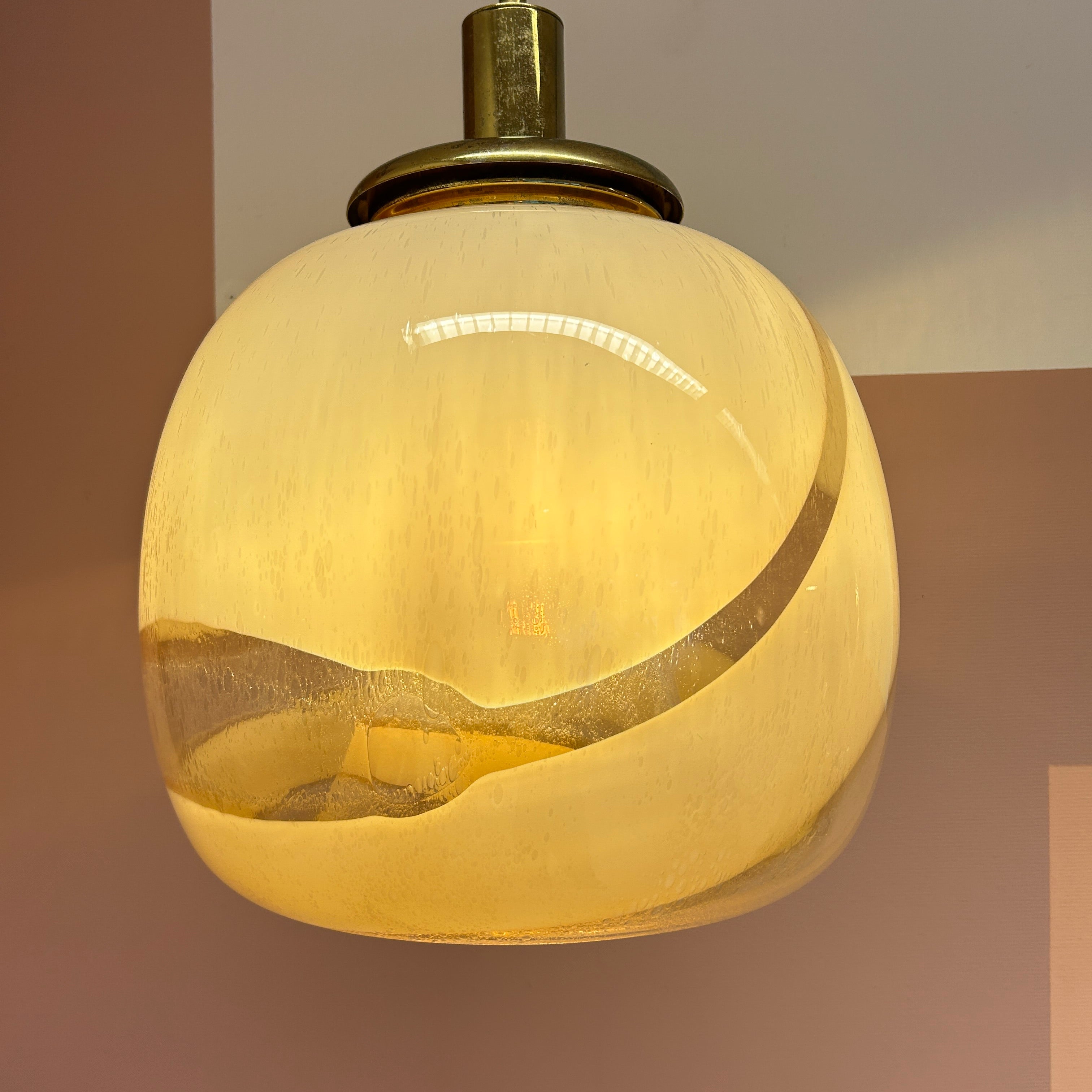 Italian Murano Glass Swirly Donut Hanging Light image 16