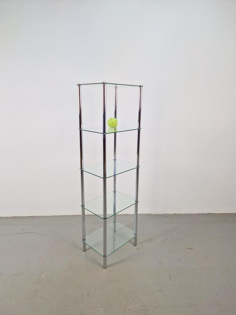 Vintage Postmodern Display Rek Metaal Glas ‘60 Modulaire image 7