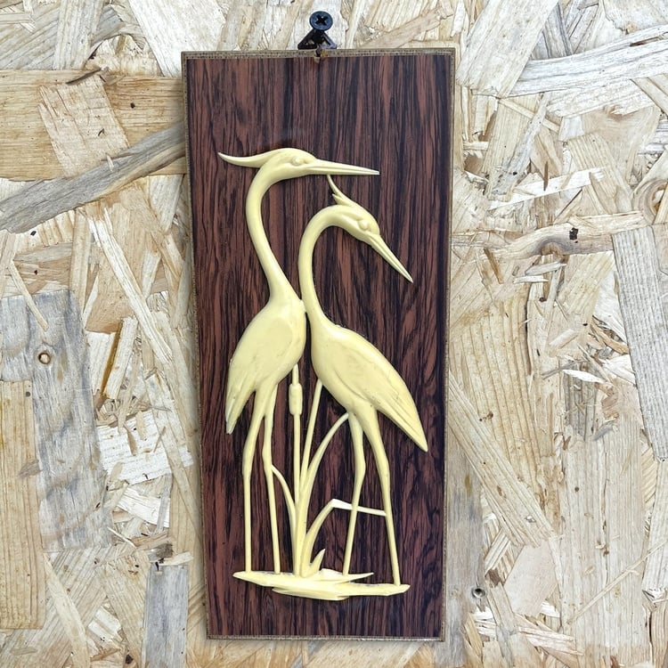 Vintage Vogelprentje Ooievaar Kraanvogel Seventies image 2