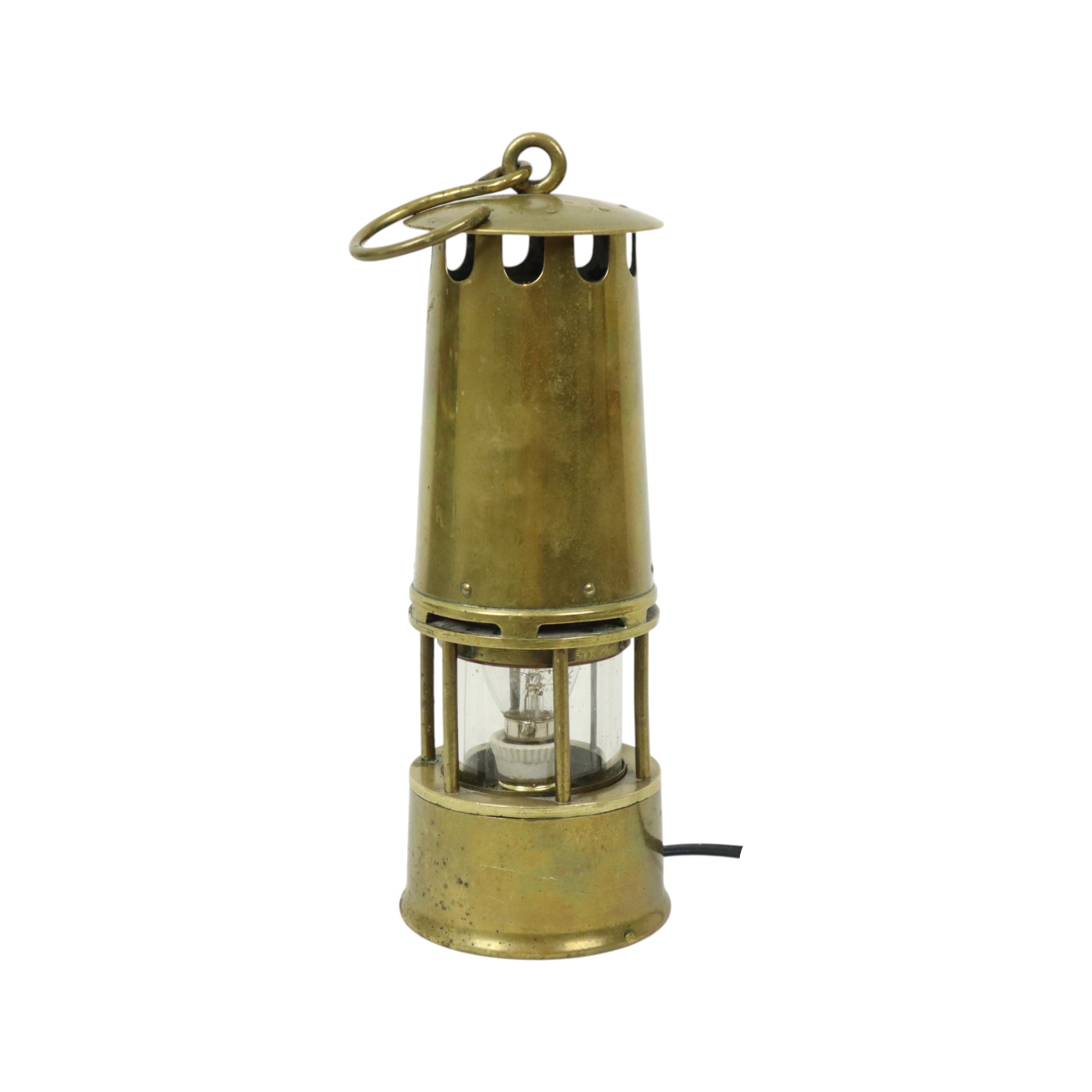 Oude Messing Mijnwerkerslamp Memorabilia Mijn 26cm image 4
