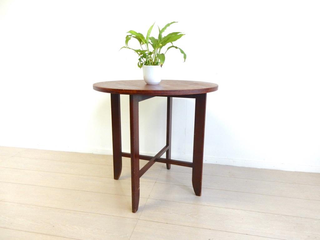 Retro Vintage Bijzettafel Tafel Jaren 60 Rond Plantentafel image 5