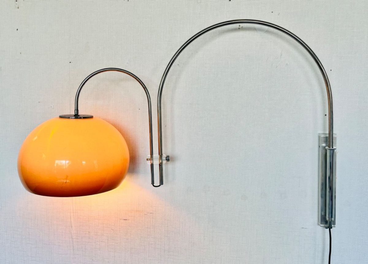 Vintage Artifort Double Arc Mushroom Space Age Wall Lamp image 5