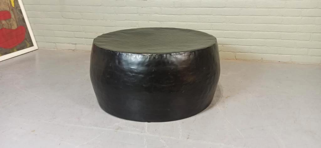 Zwarte Metalen Trommel Salontafel, Rond, 70 Cm image 7