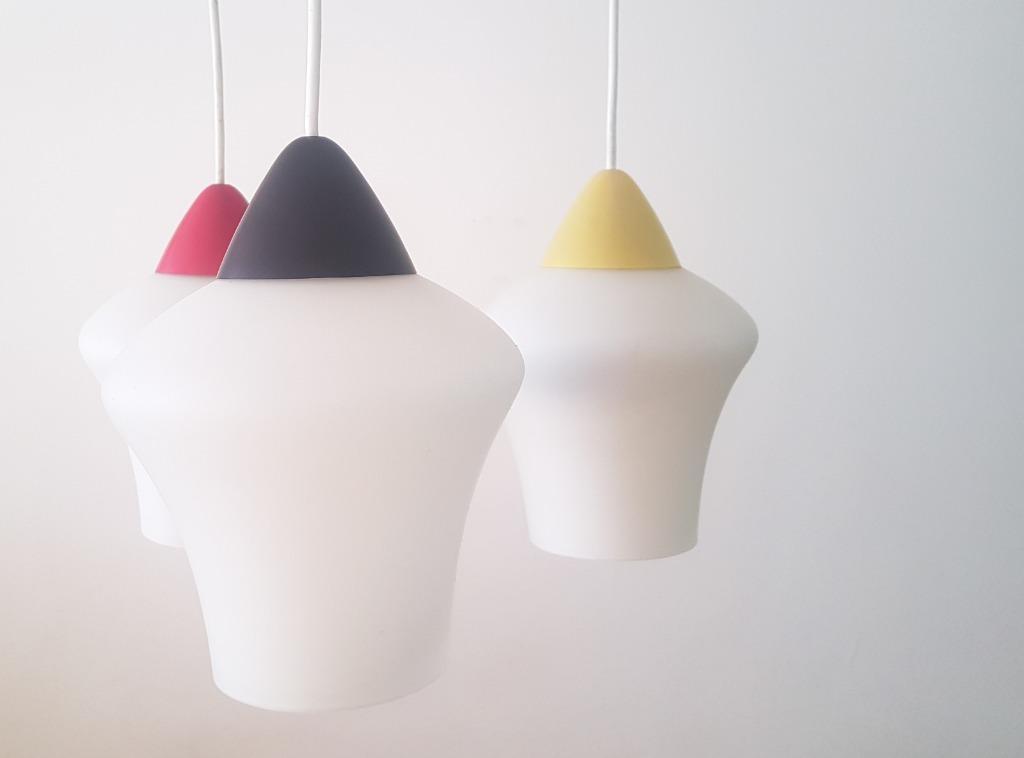 Vintage Jaren '50 Hanglamp In Opaline Glas image 10