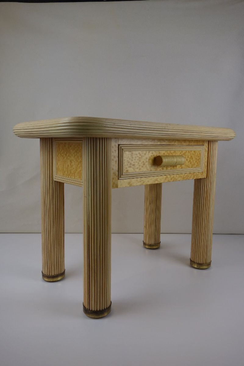 Travertijn & Rotan Tafel Circa 1970 image 11