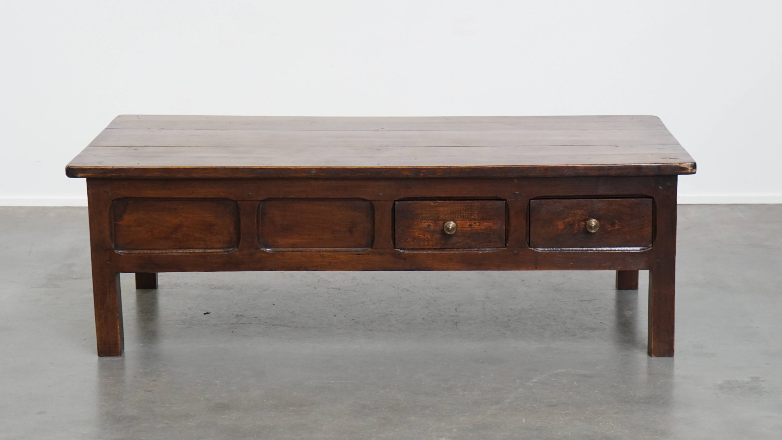 Prachtige En Unieke Antieke Franse Salontafel Van Vruchtenbomenhout Met 5 Lades image 5