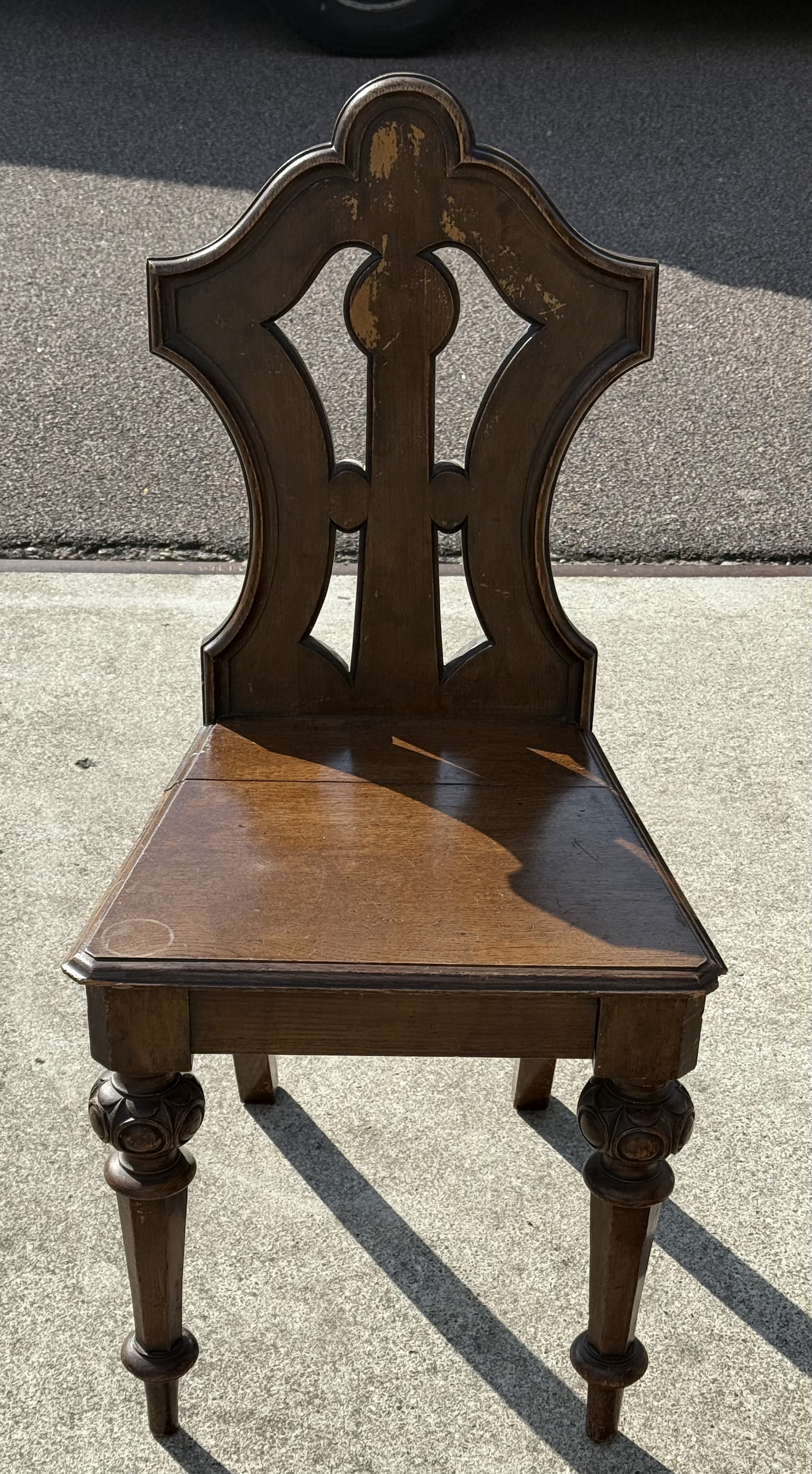 Fine William Iv Pierced And Carved Mahogany Shield Back Hall Chair image 2
