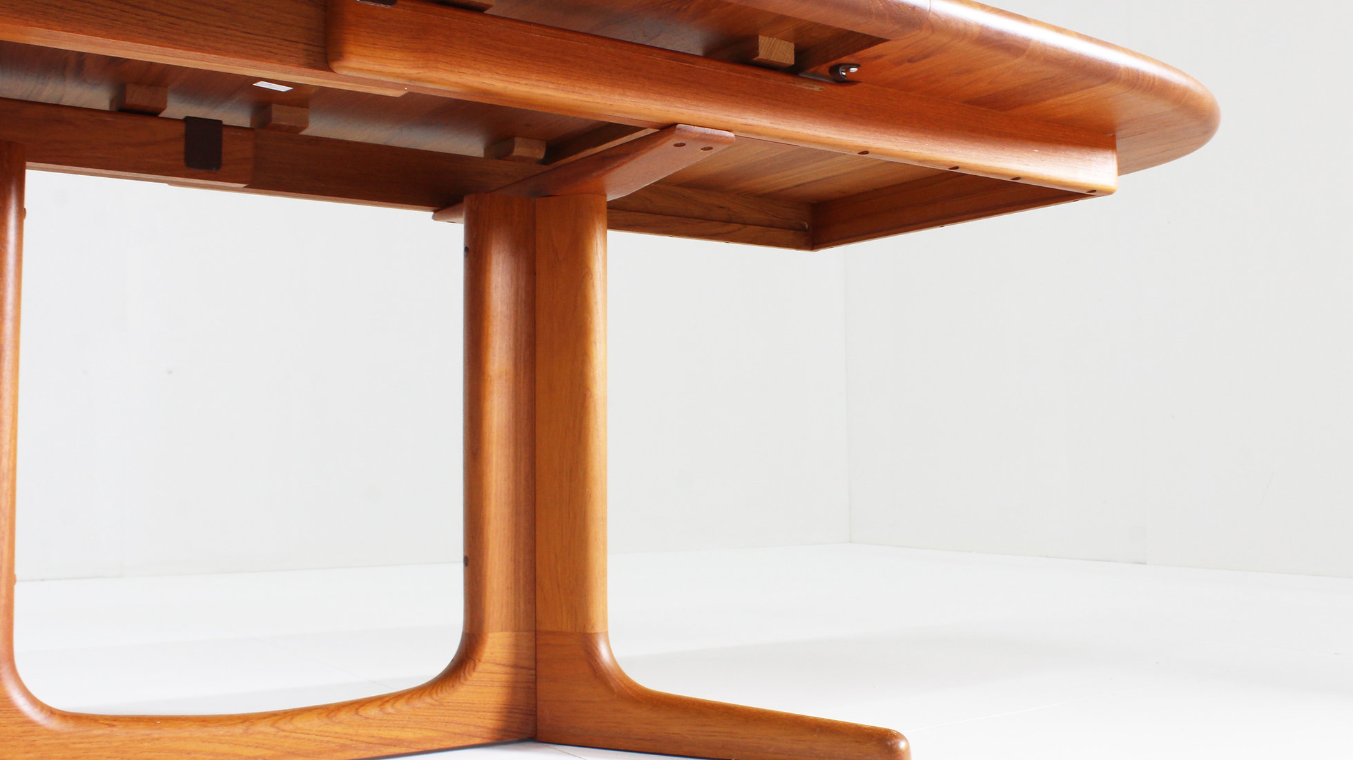 Vintage Glostrup Deense Ovalen Uitschuifbare Eettafel Tafel Massief Teak image 7