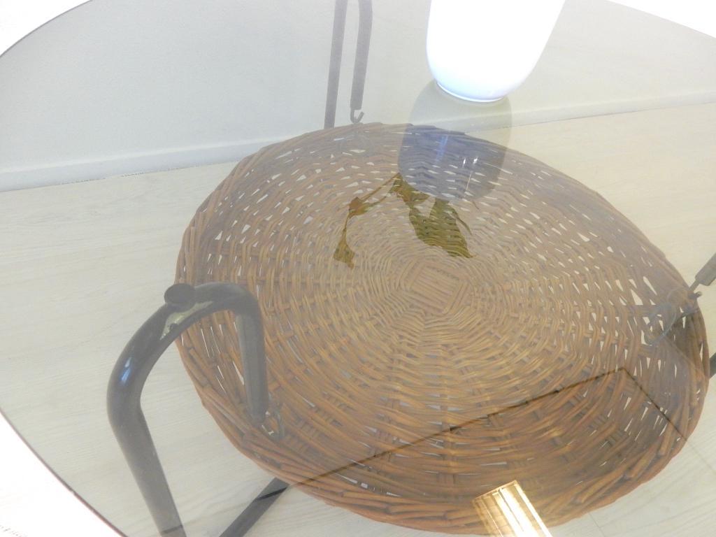 Vintage Tafel Salontafel Rond Jaren 60 / 70 Glas Lectuurbak image 6