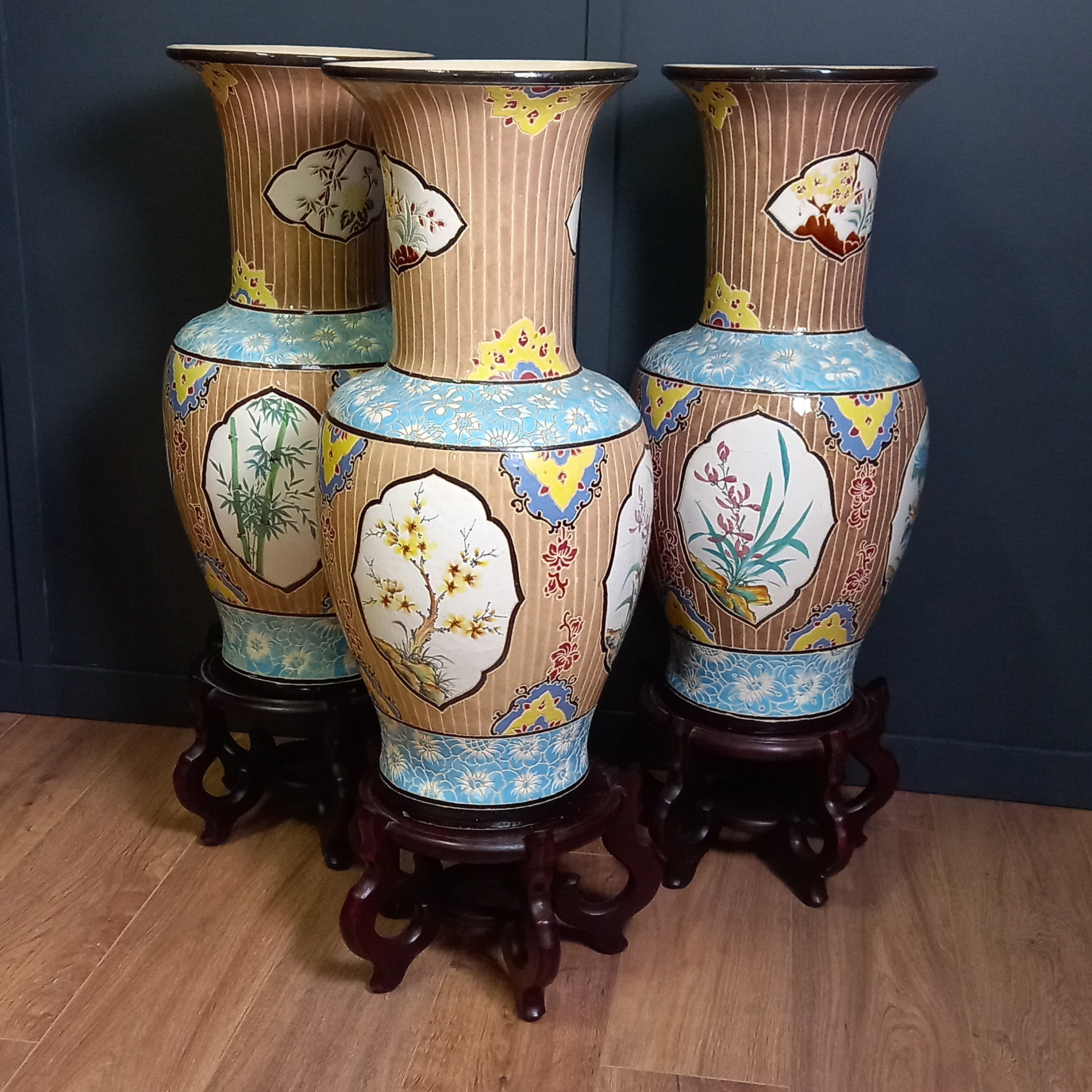 3x Vintage Vietnamese Bien Hoa Vazen Prijs P/st image 16