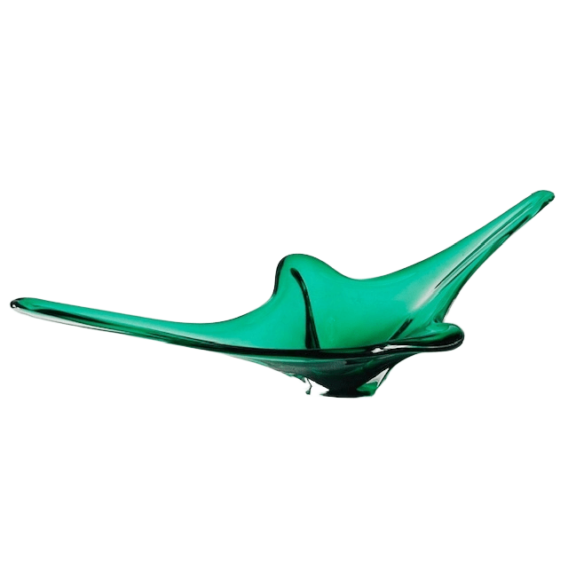 Vintage Glazen Murano Schaal Groen Mid-century 1970’s image 3