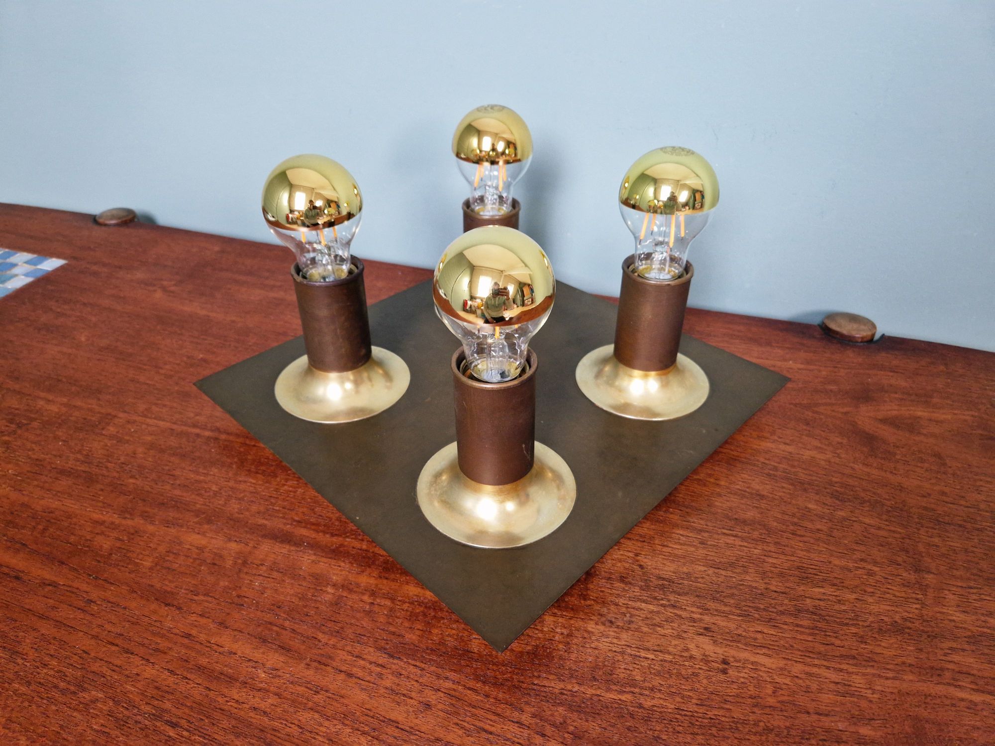 Koperen Plafondlamp, Space Age, Cosack Leuchten, 1970 image 13