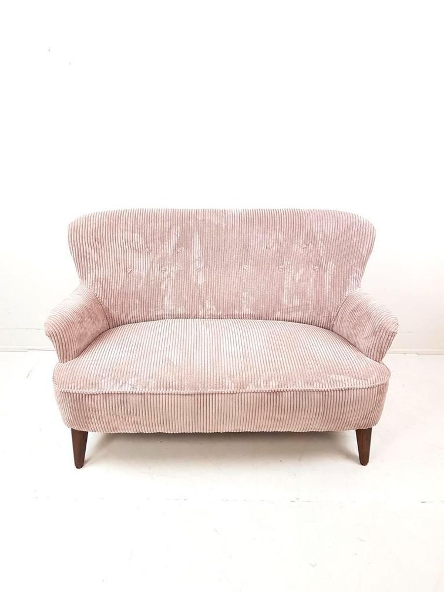 Vintage Artifort Theo Ruth Bank Tweezits Roze Rib Nieuw image 6