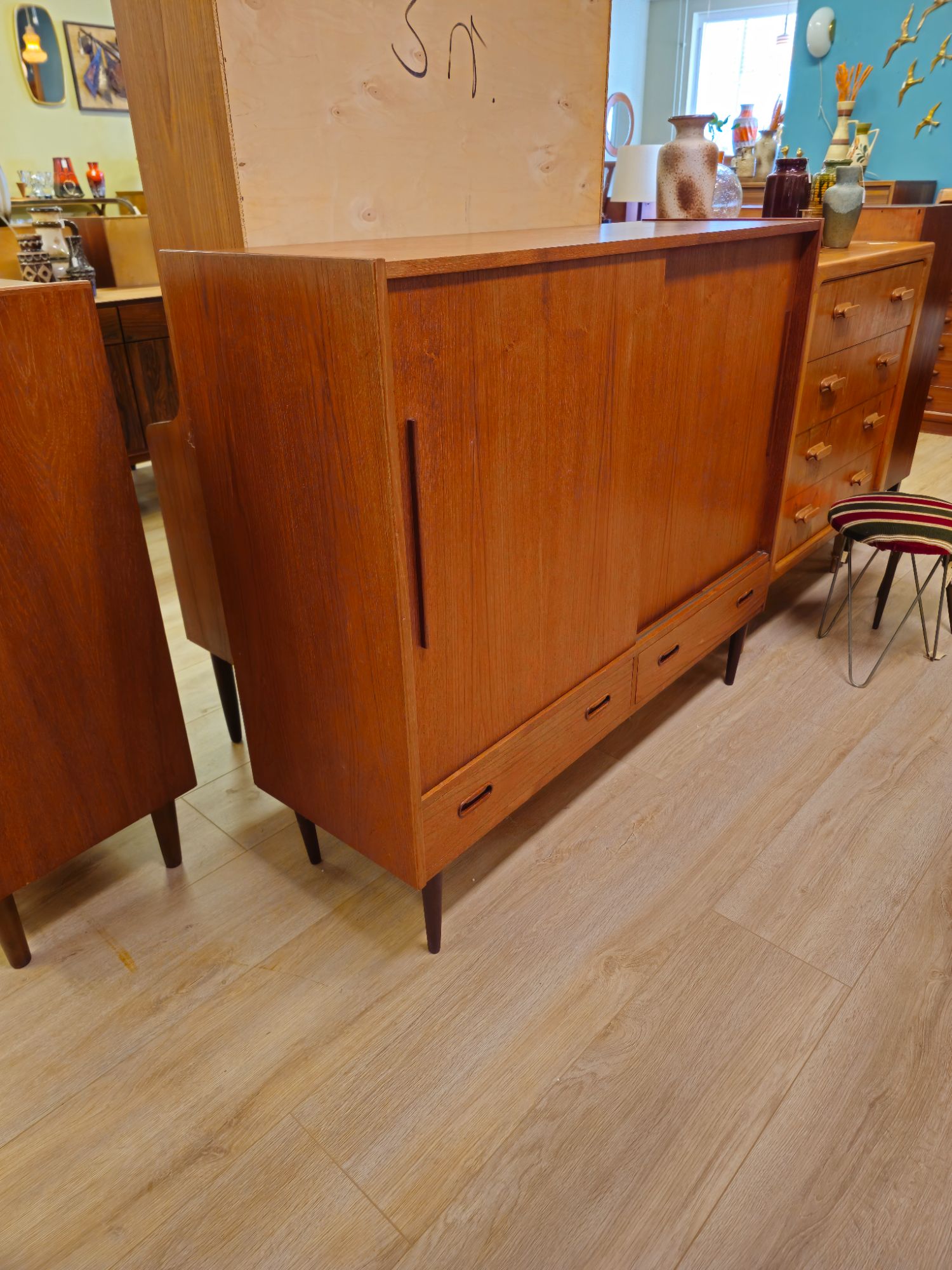 Vintage Deens Highboard Dressoir Teak Kast Kastje image 3