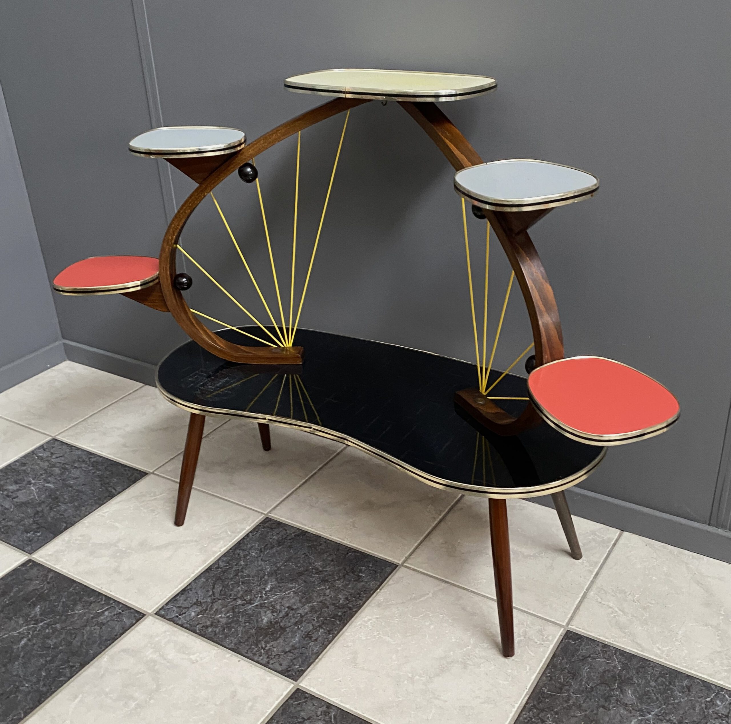 1960s Flower Table In Multi Color Formica image 12
