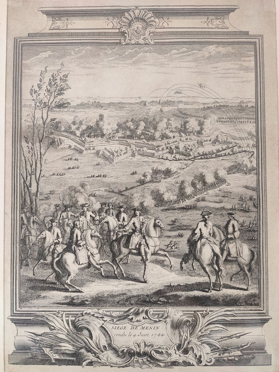 Antieke Gravure 'beleg Van Menen' 1744 image 4