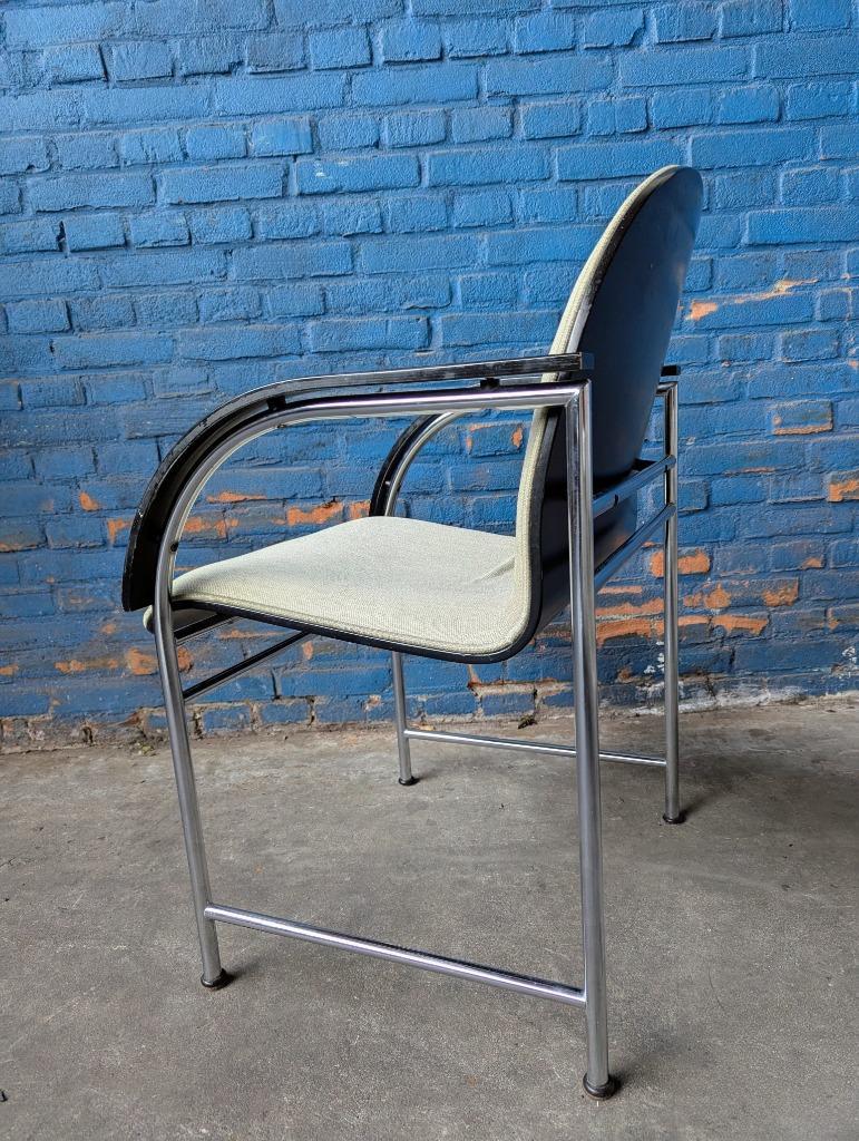 Vintage Arco Bk Eetstoelen -chrome & Zwart- image 5