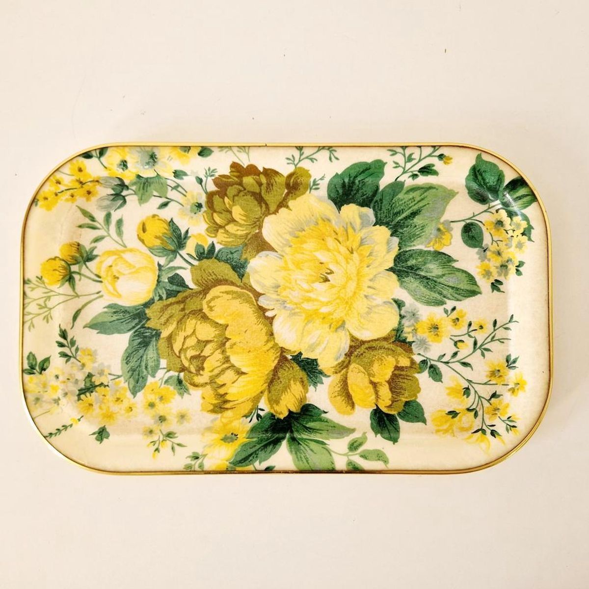 Fifties Vintage Dienblad Glasvezel Serveerblad Bloemen image 3