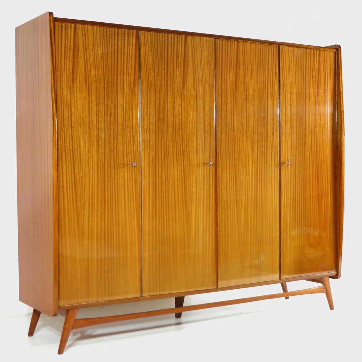 Vintage Scandinavisch Design 4-deurs Kledingkast In Teak, 1960s image 10