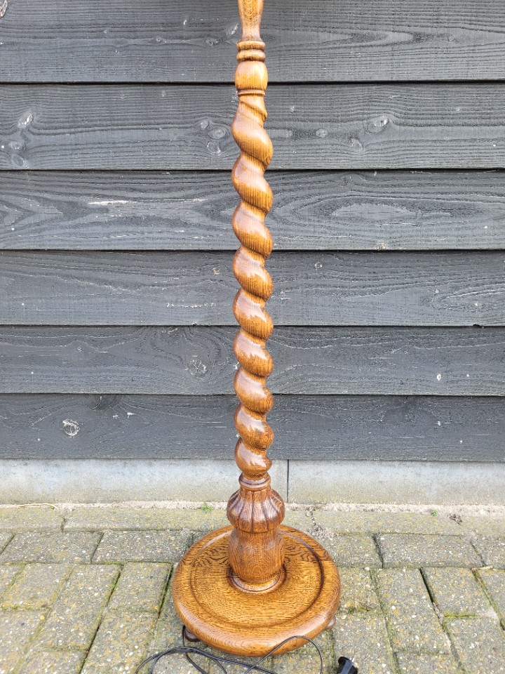 Vintage Turn Vloerlamp Hout ’60 Spindel Mid Century Japandi image 3