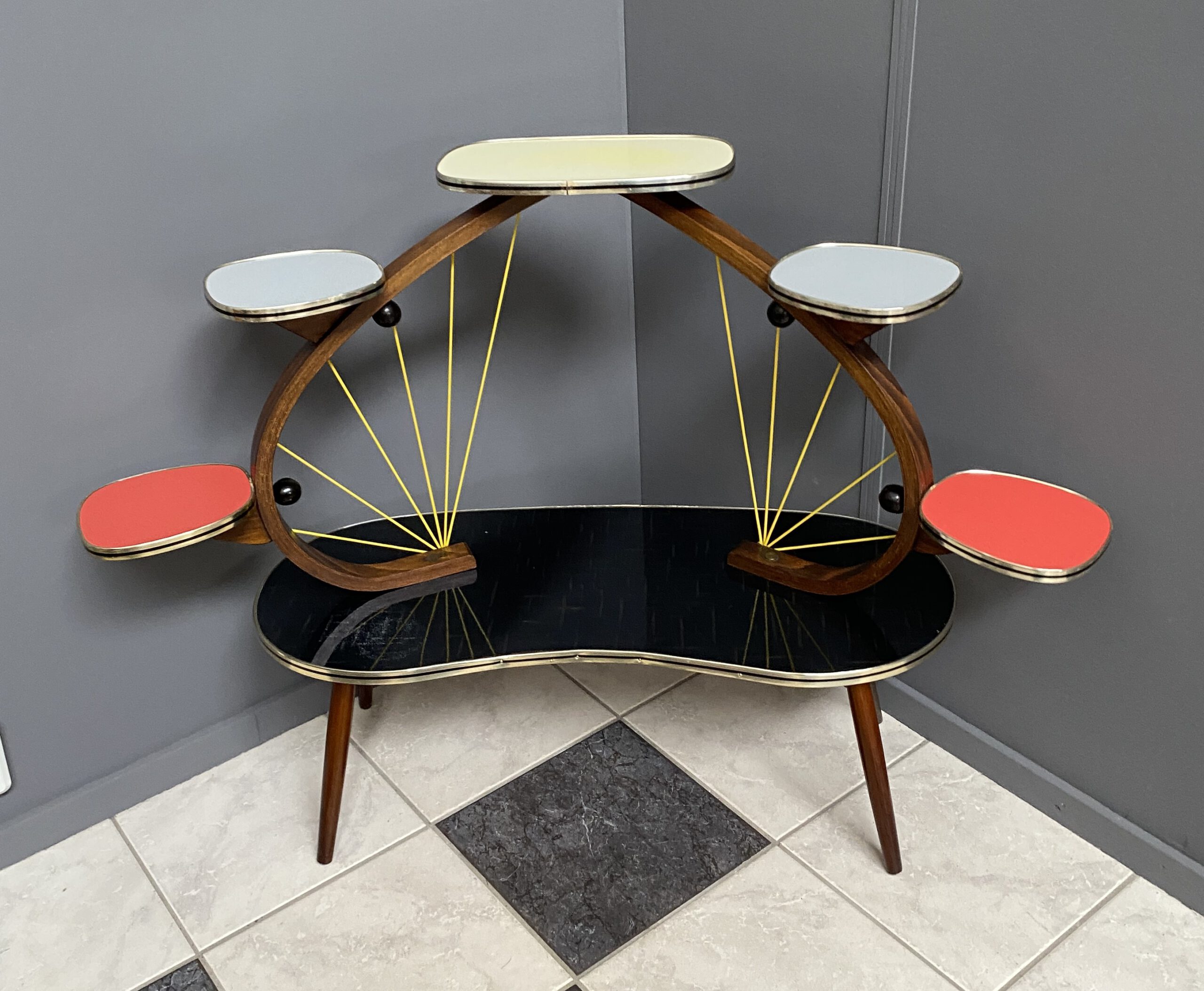 1960s Flower Table In Multi Color Formica image 5