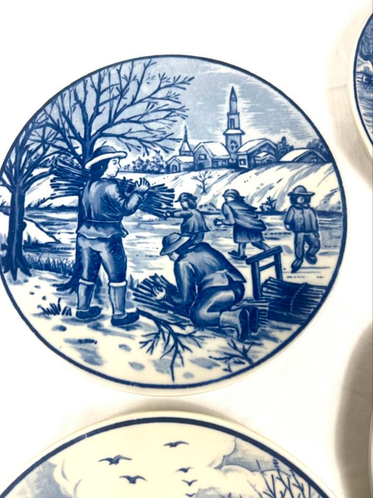 Delfsblauwe Bordjes Vier Stuks image 2
