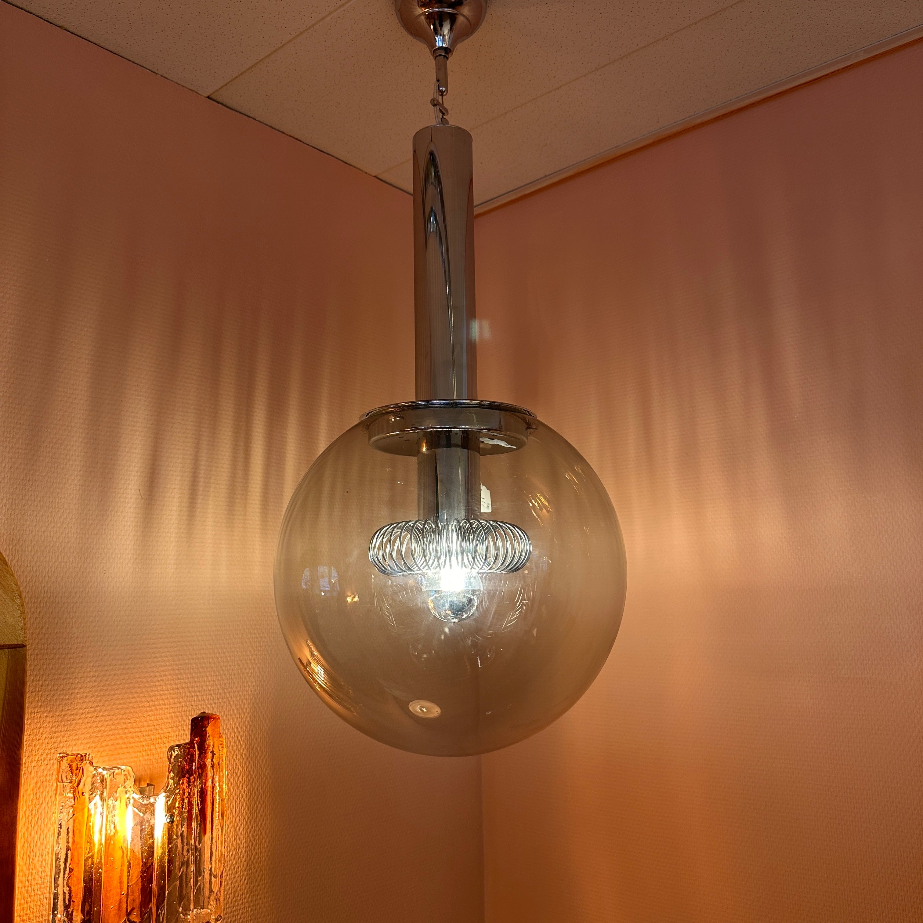 1970 Italian Chrome Globe Light image 10