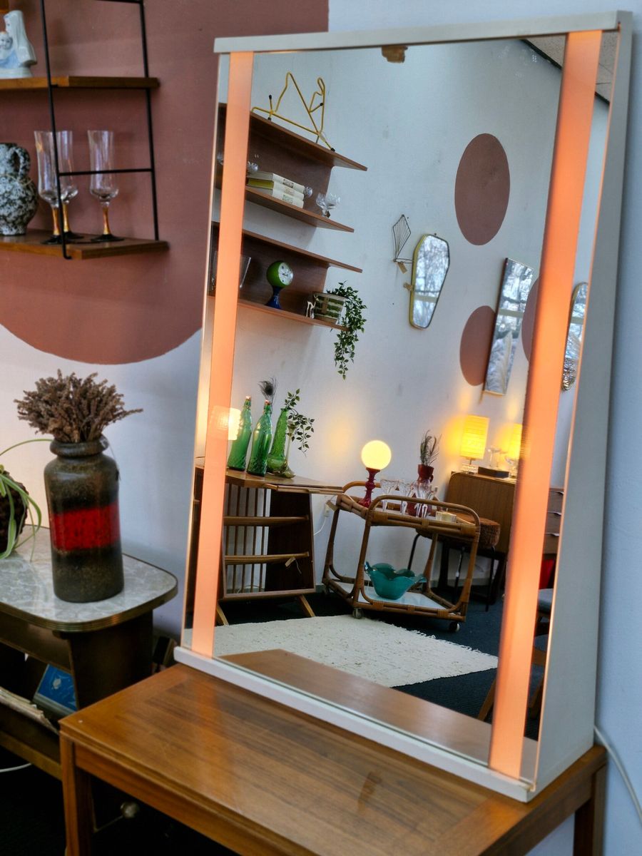 Grote Vintage Spiegel Met Verlichting Jaren 70 image 2