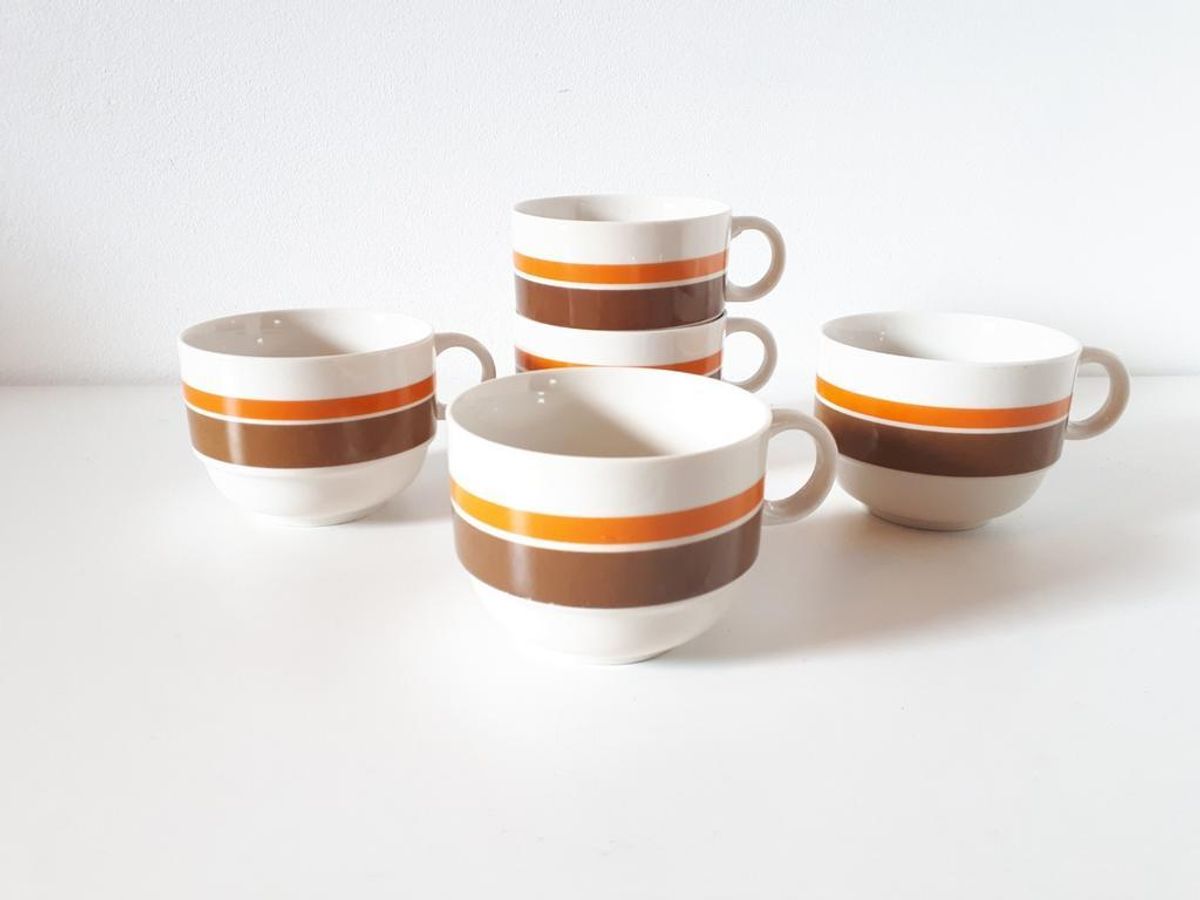 * Jaren 70 Vintage Soep Mokken Soepkommen 70's Servies image 2