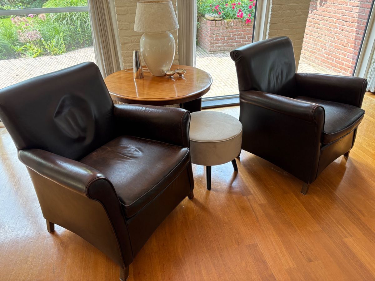 Leder Fauteuils 2x Baan Meubelen image 2
