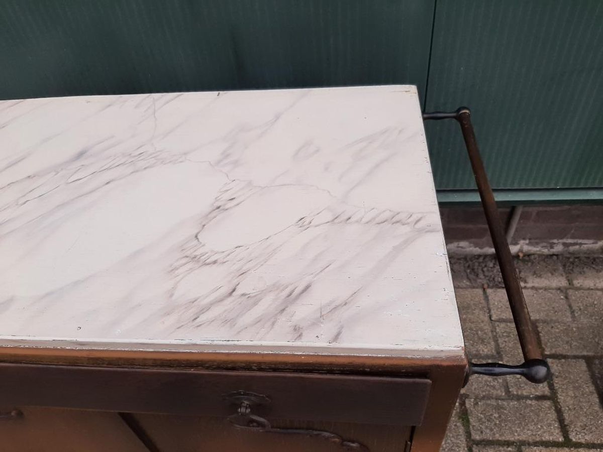 Karakteristiek Oud Kastje Houten Halkastje Badkamerkastje image 6