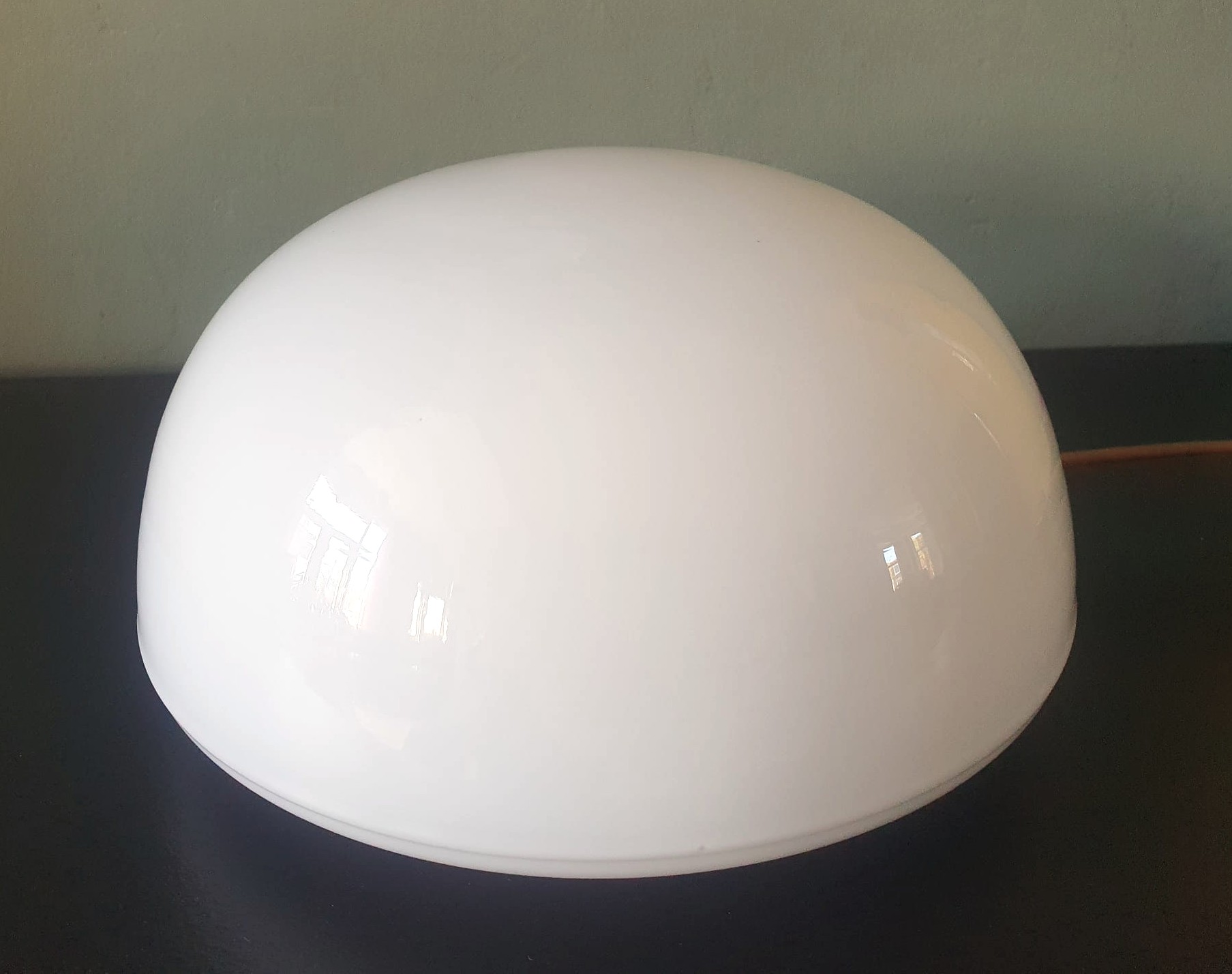 Antieke Witte Opaline Plafondlamp - Frankrijk - Jaren 30 -40 image 5