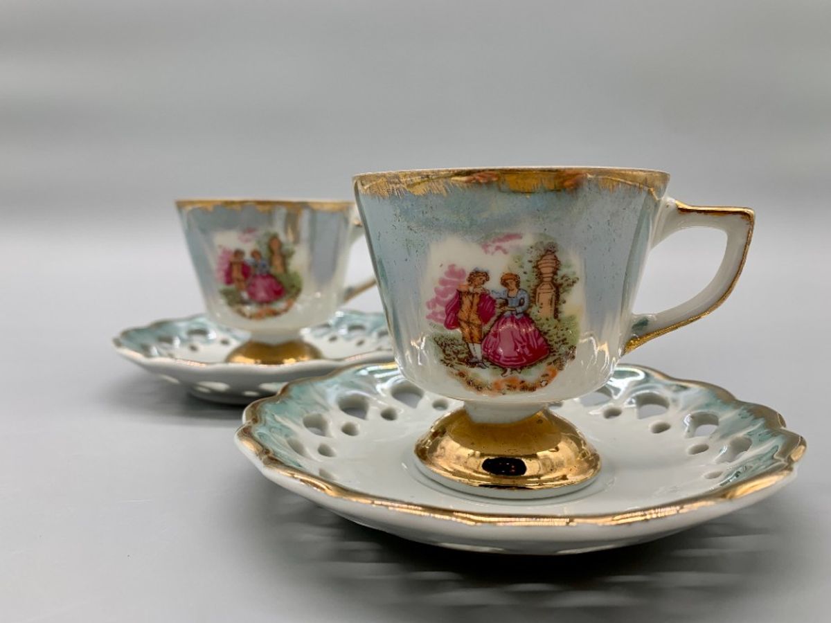 Vintage Barok Kitsch Kop En Schotels 4 Delige Set image 5