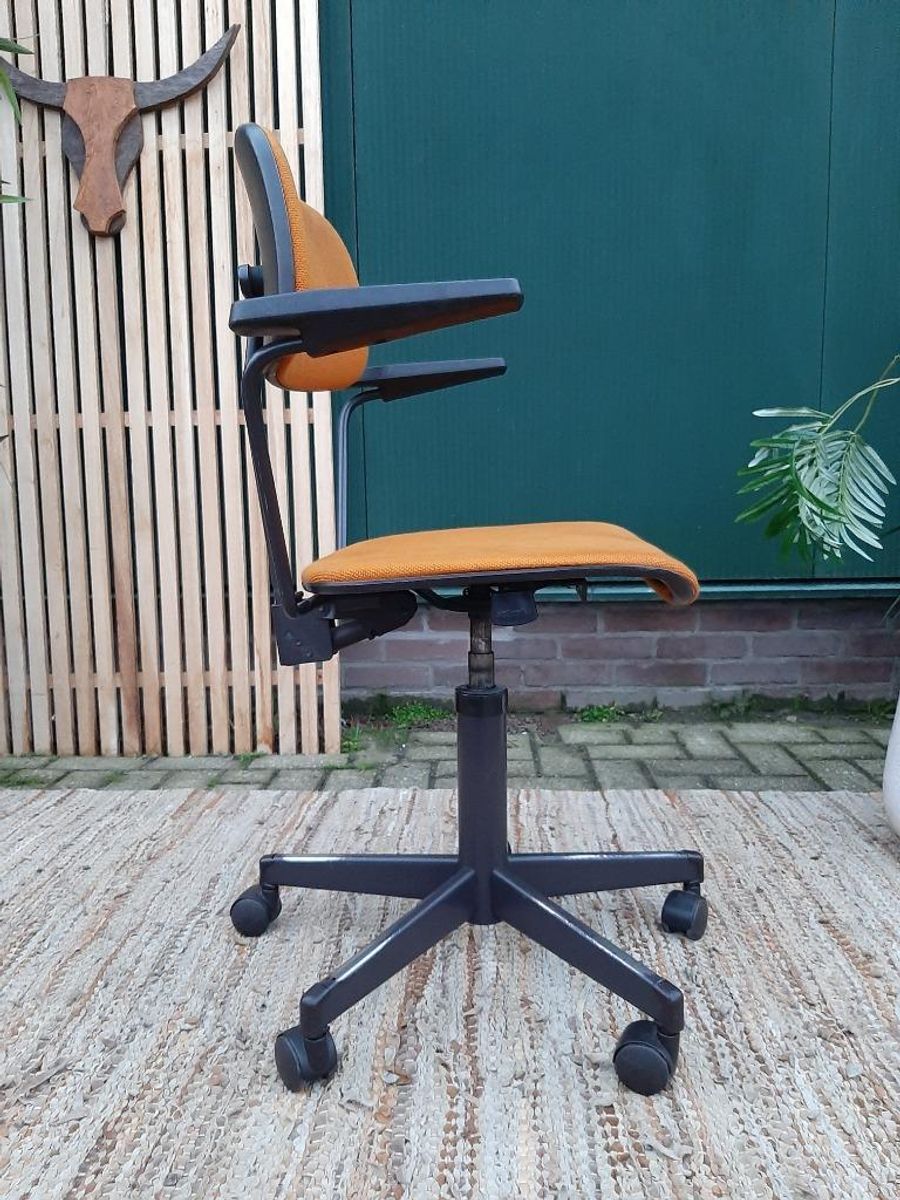 Vintage Bureaustoel Martin Stoll Retro Design Stoel Oker 70 image 3