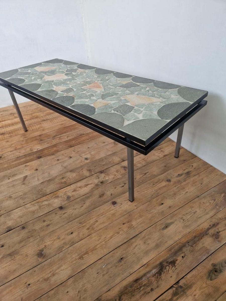 Mid Century Natuurstenen Tafel Met Zwevend Blad Design image 8