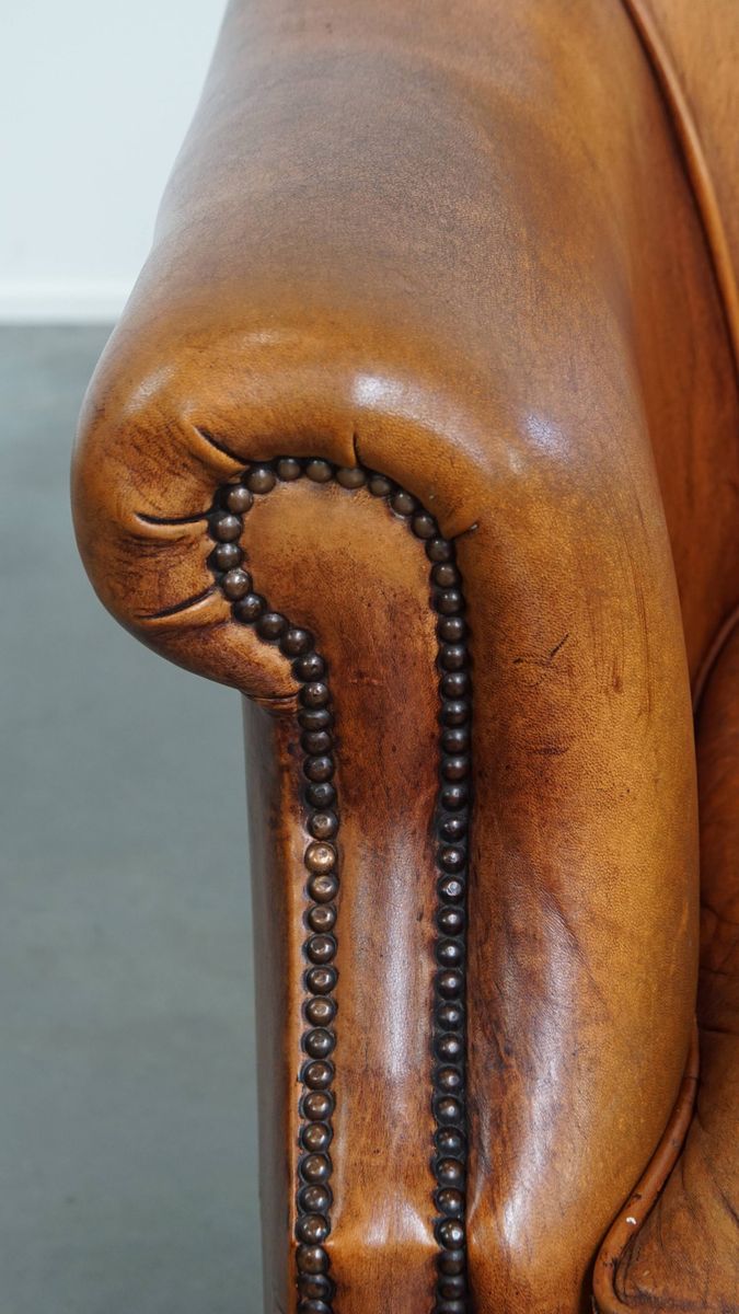 Charmante En Comfortabele Schapenleren Clubfauteuil Met Prachtige Kleuren image 10