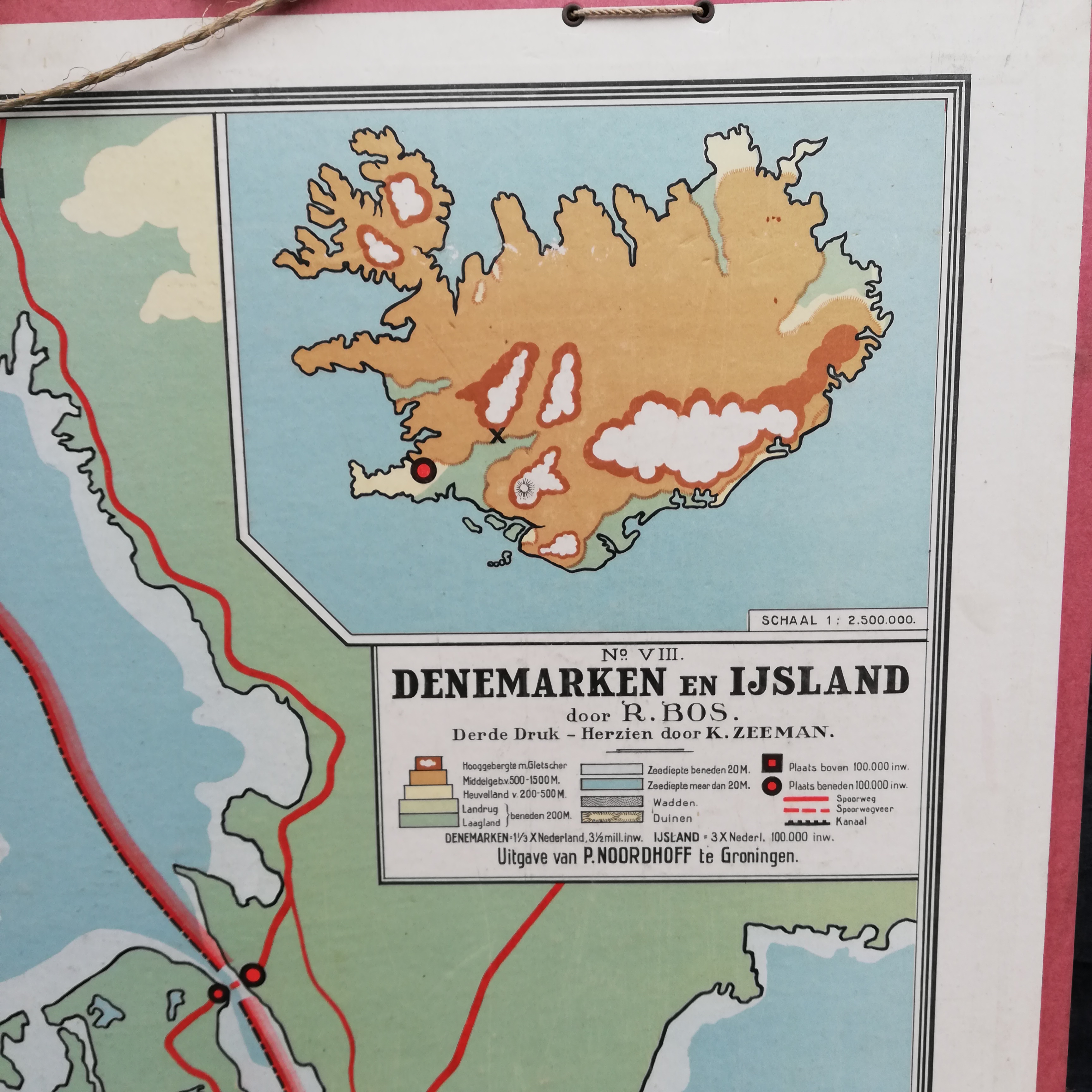 Kartonnen Schoolplaat Denemarken-ijsland image 2