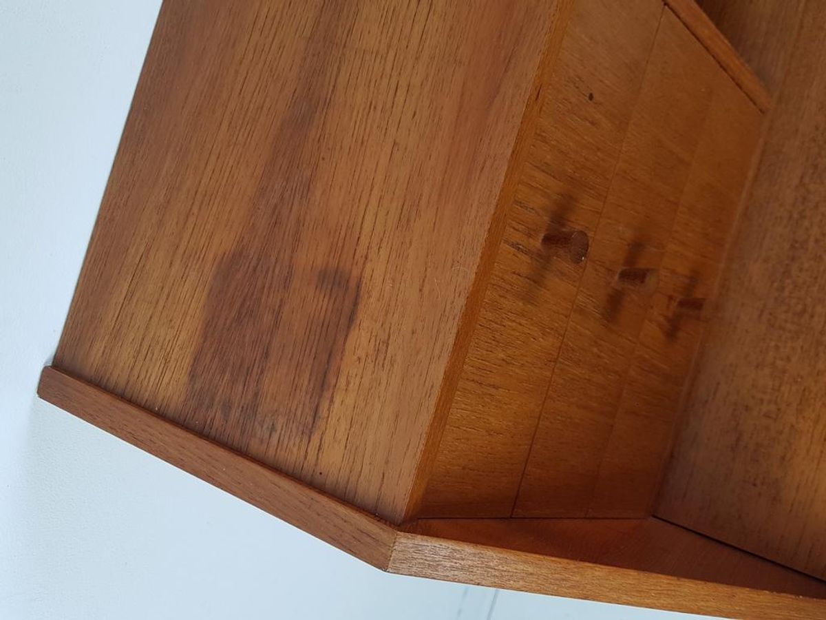 Vintage Deense Teakhouten Secretaire | Wandkast | Ladenkast image 11