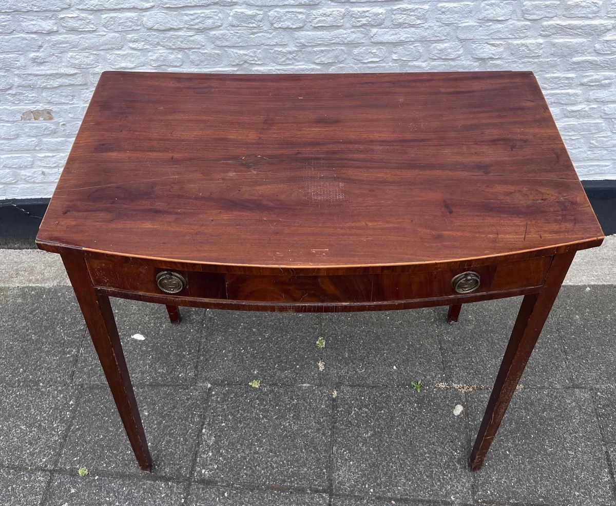 Leuk Antiek Engels Mahonie Tafeltje Met Lade image 2