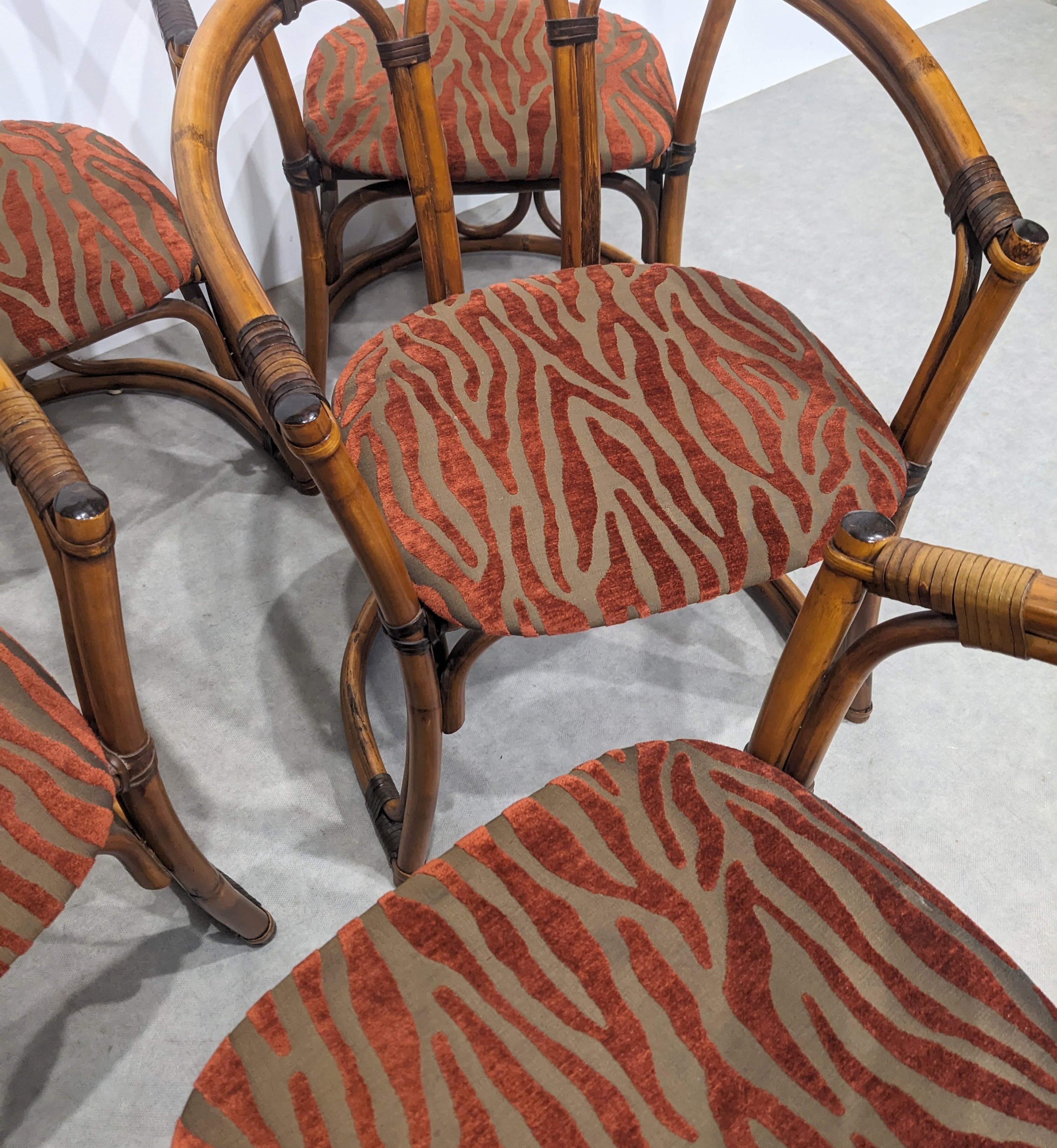 Six Vintage Bamboo Chairs image 5