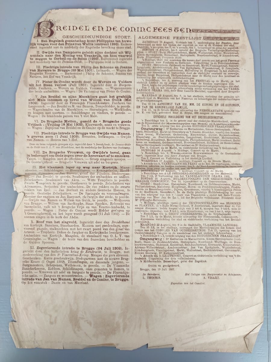 3x Programma Historische Stoet Brugge 1887 image 5