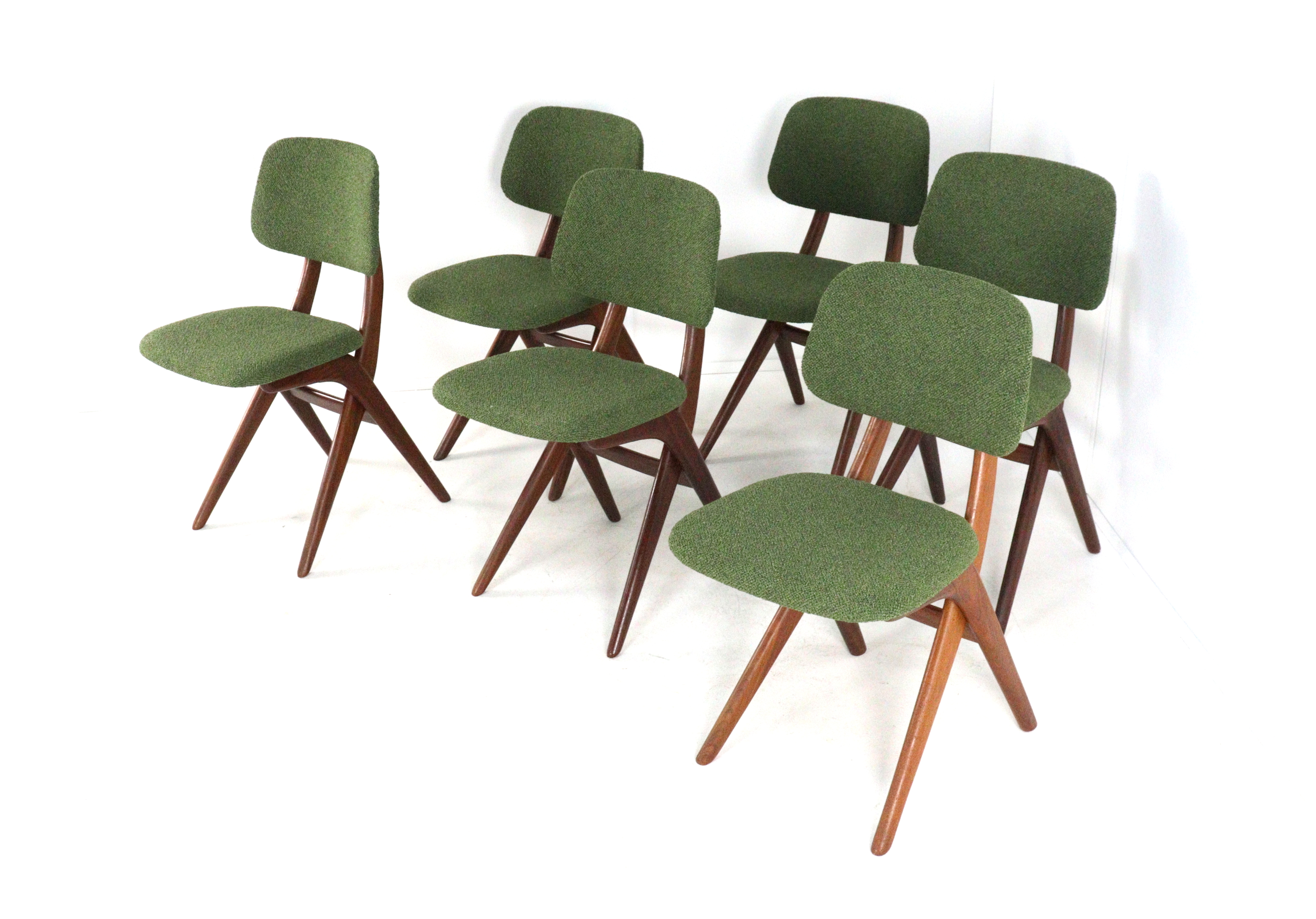 Set 6 Scissor Chairs Stoelen Attr Louis Van Teeffelen Vintage image 18